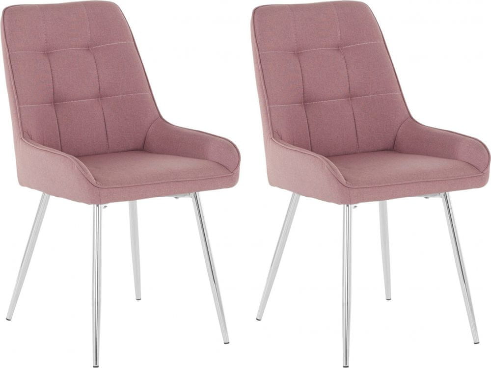 Danish Style Jedálenská stolička Jussi (SADA 2 ks), tkanina, ružová